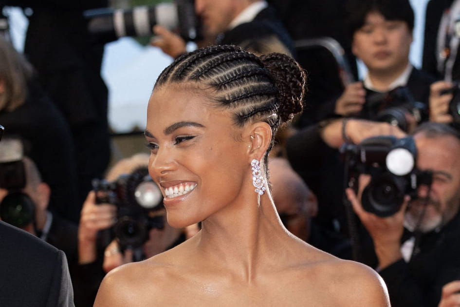 Le chignon &agrave; tresses plaqu&eacute;es de Tina Kunakey