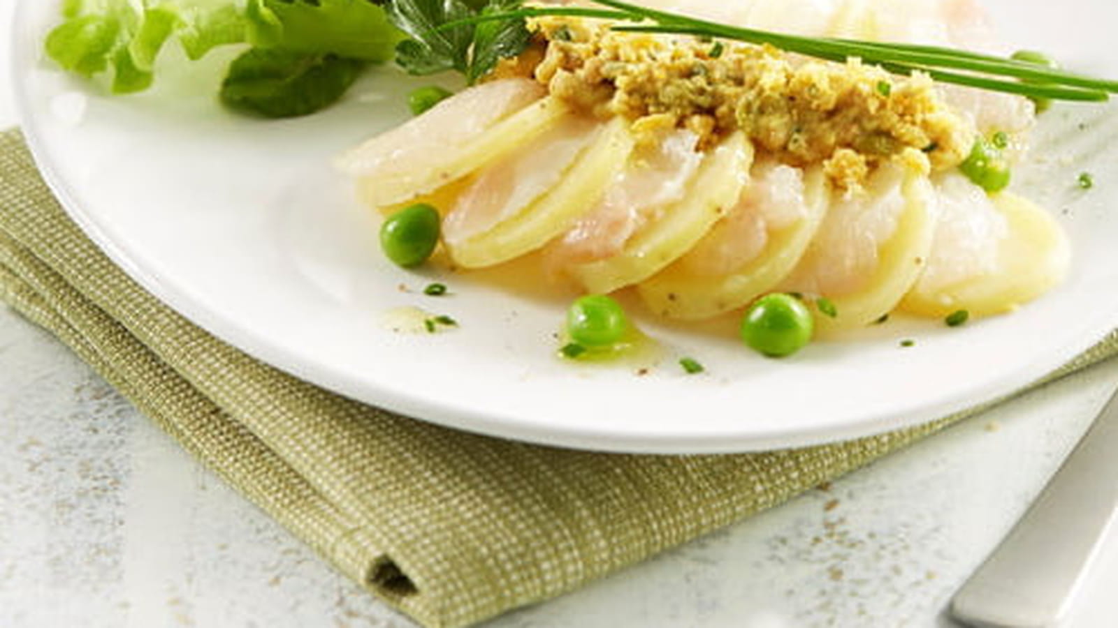 Carpaccio de Ratte du Touquet et dorade, sauce gribiche