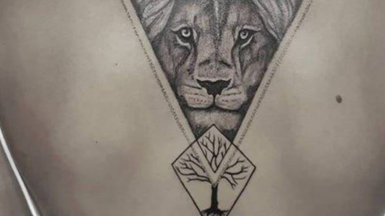 Lion mystique dans le dos