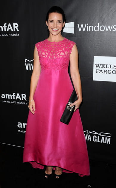 Kristin Davis, imp&eacute;riale dans une robe Monique Lhuillier