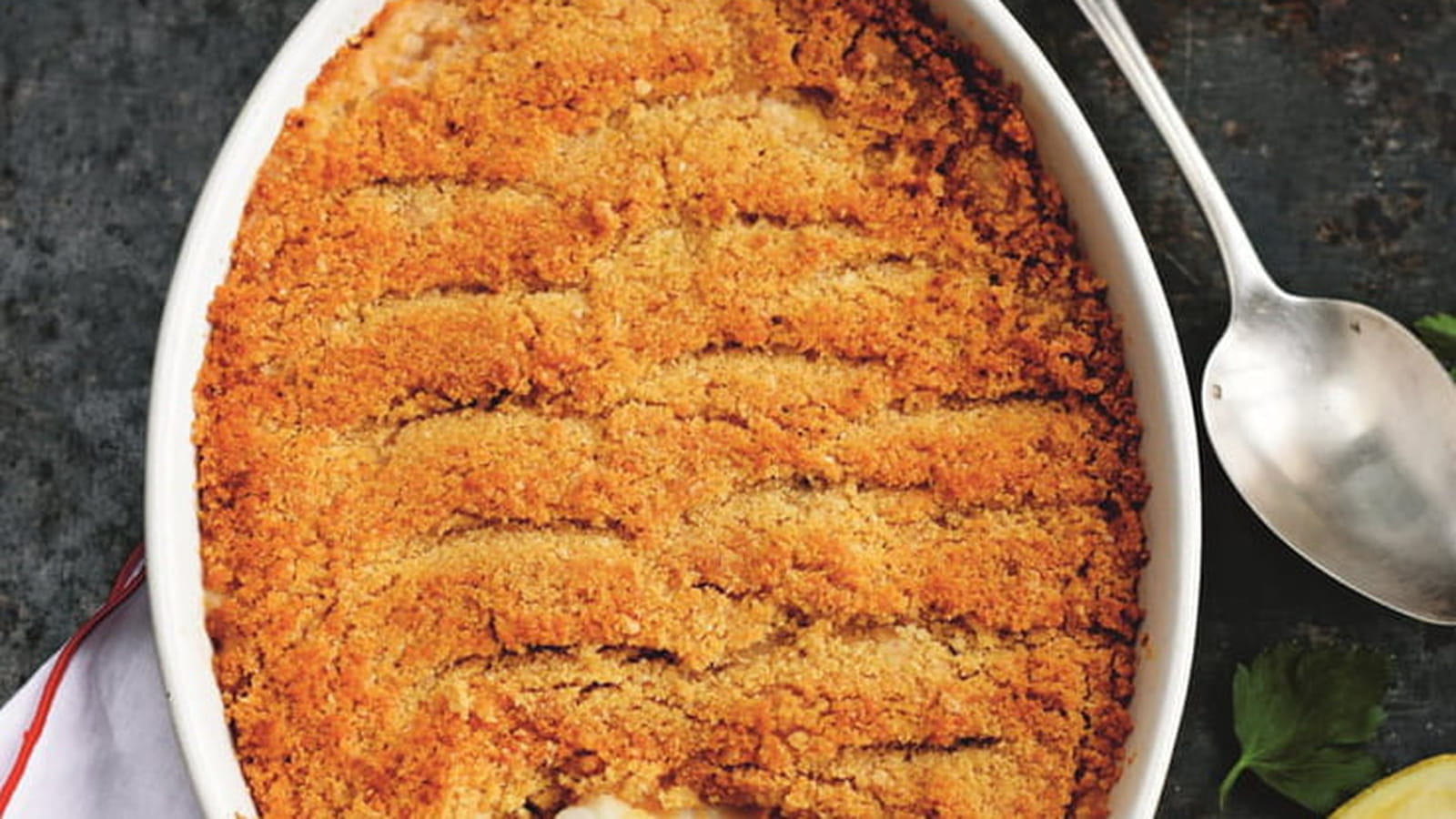 Crumble de cabillaud au citron et au parmesan