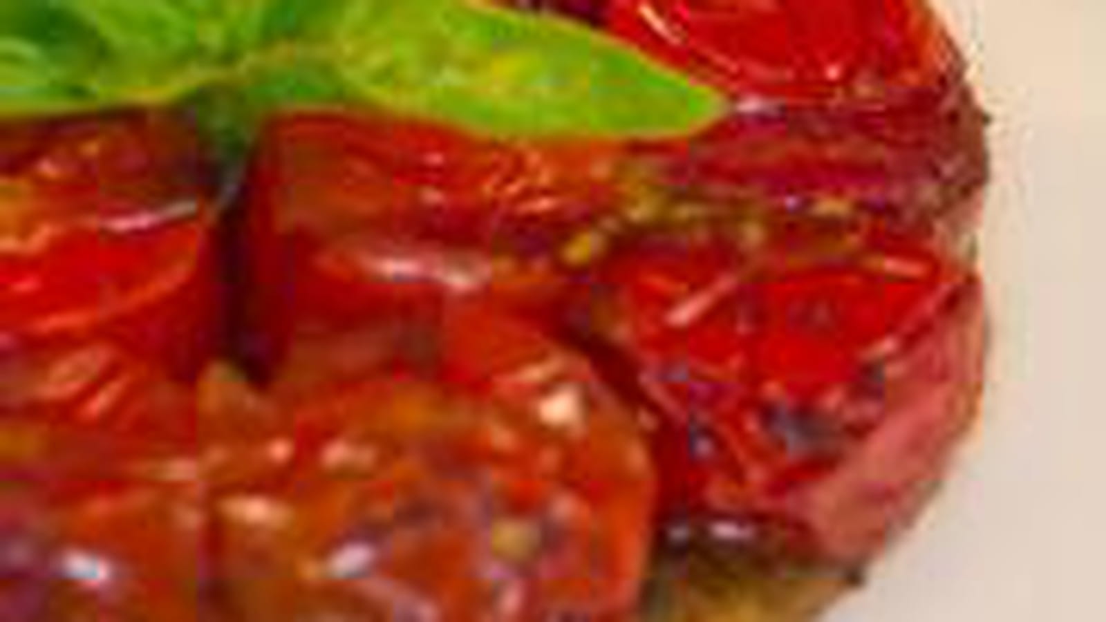 Tomates et basilic en dessert