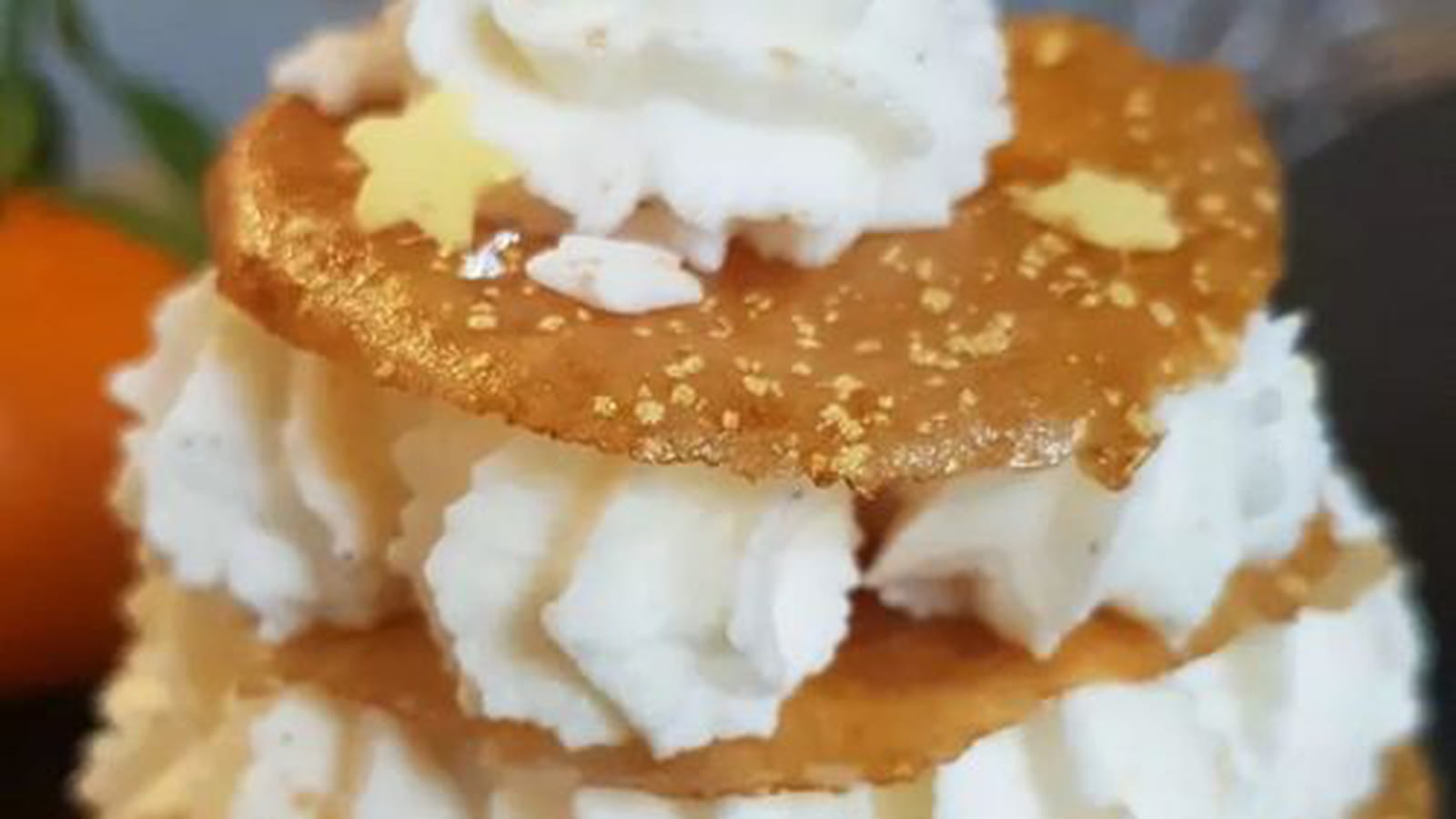 Sapins de bricks à la clémentine et chantilly mascarpone vanille