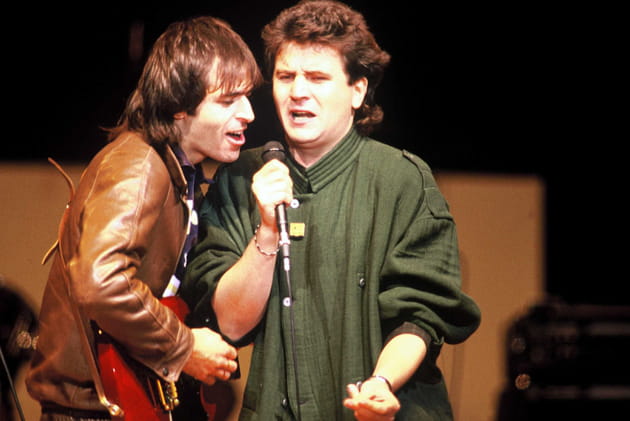 Avec Jean-Jacques Goldman, pour le concert Chanteurs sans frontières en 1985