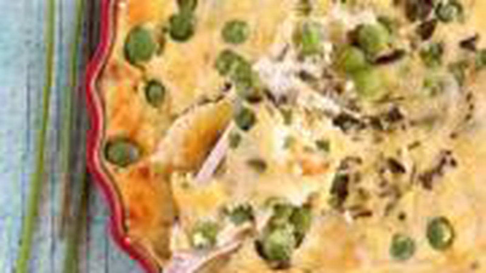 Clafoutis aux petits pois frais