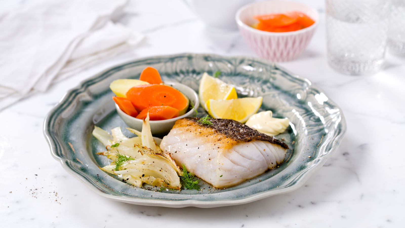 Skrei au fenouil et sauce à la creme fraîche