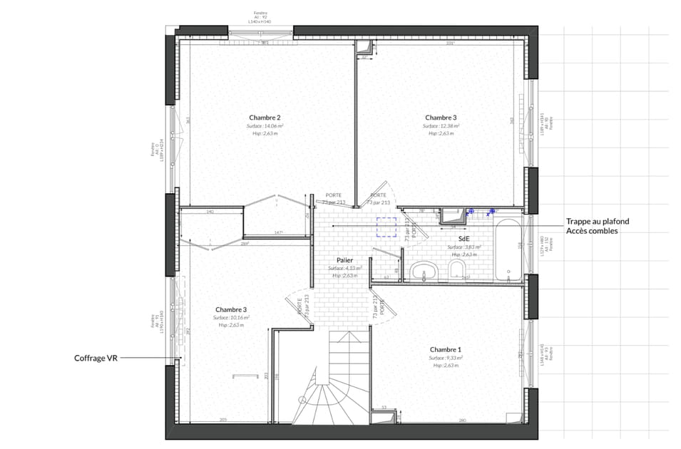 Le plan du 1er &eacute;tage avant travaux