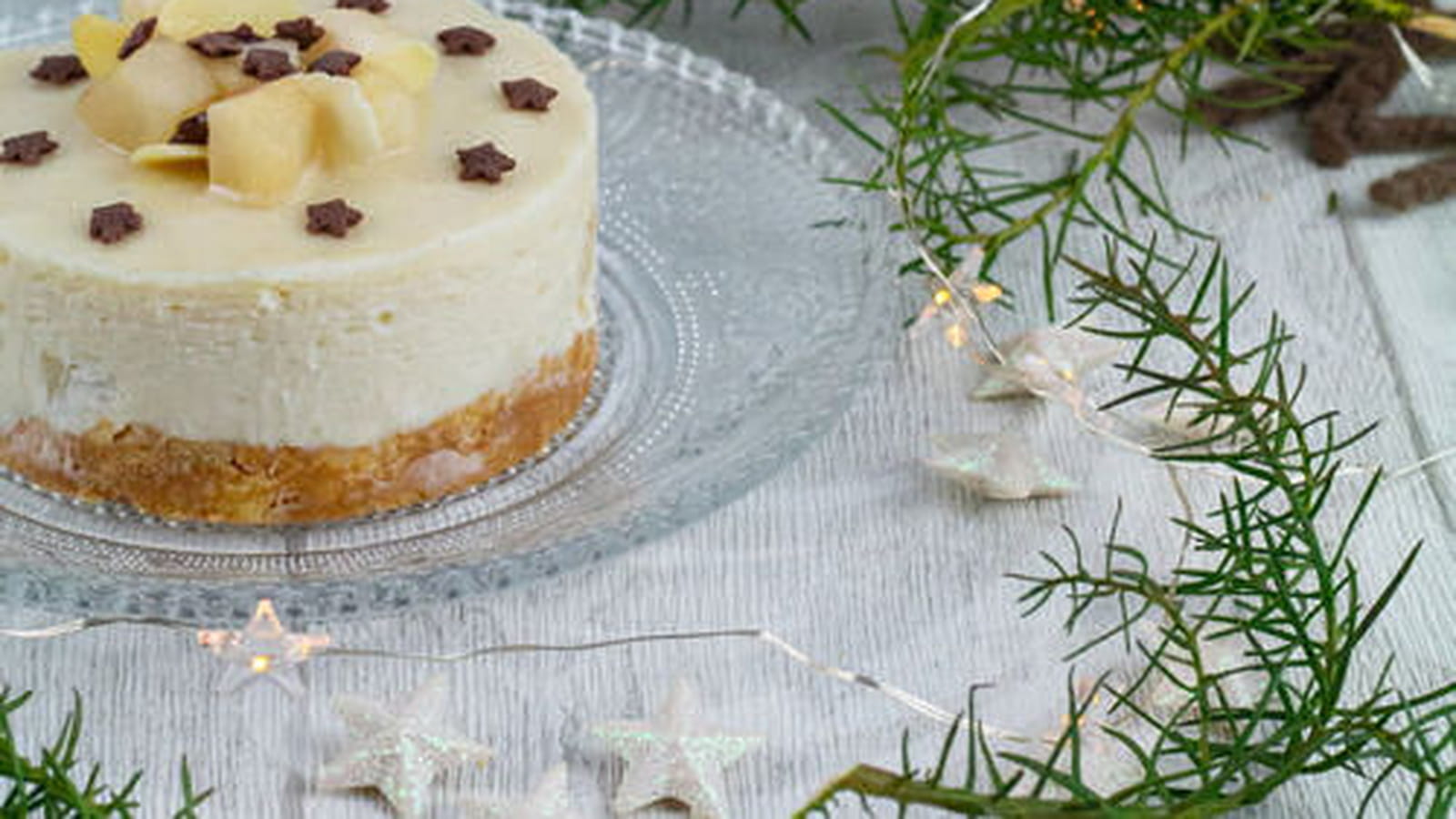Cheesecake végétal poire-amande