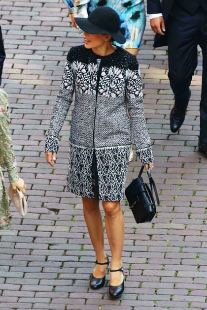 Charlotte Casiraghi en manteau en jacquard