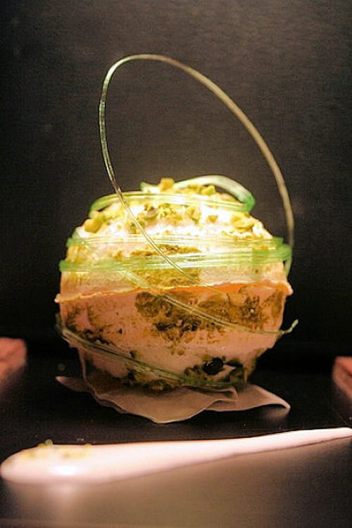 Boule de Noël pistache-vanille
