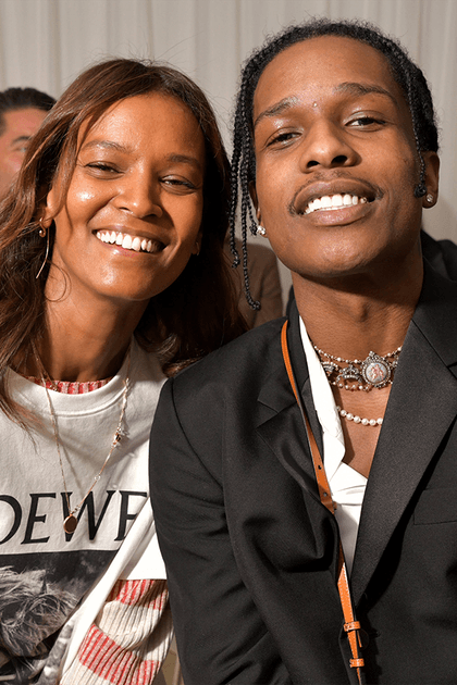 Liya Kebede et A$AP&nbsp;Rocky au d&eacute;fil&eacute; Loewe