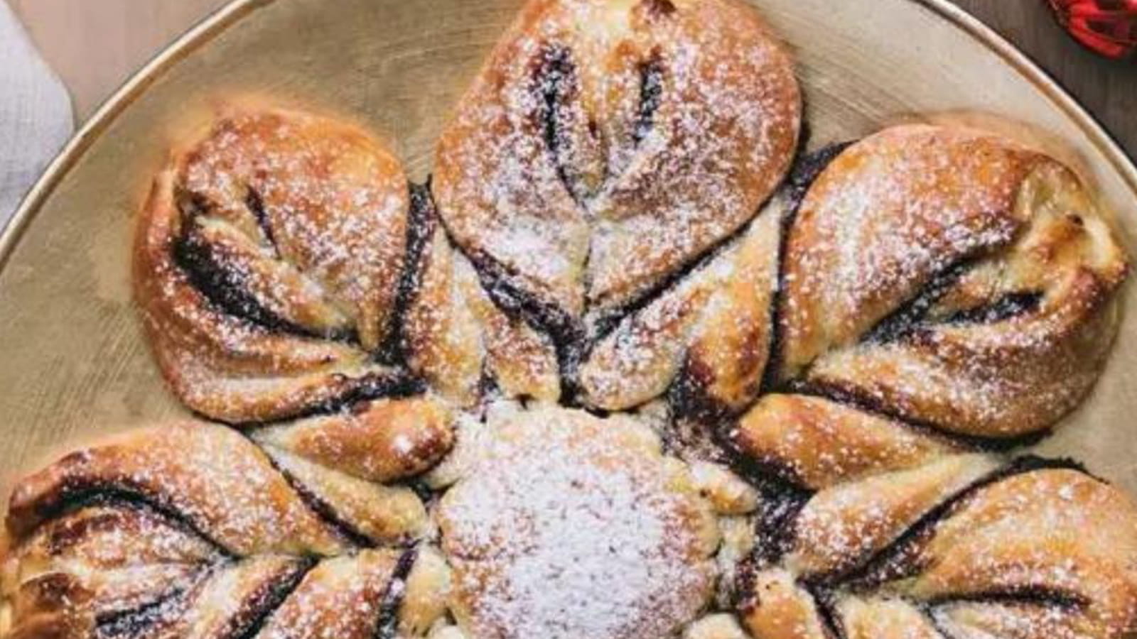 Brioche flocon de neige à la pâte à tartiner noisettes cacao