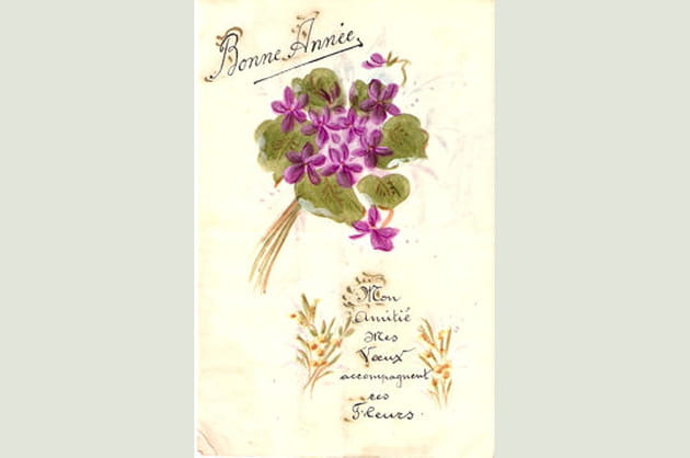 "Mes voeux accompagnent ces fleurs"