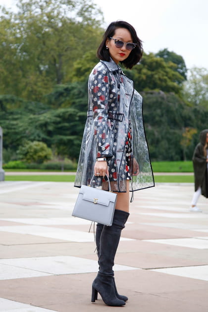 Street style &agrave; Londres : l'imperm&eacute;able en PVC