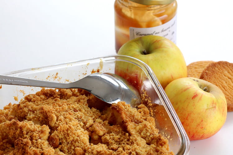 Crumble pomme caramel express