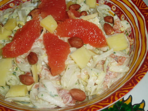 Salade d'endives et pomelos roses
