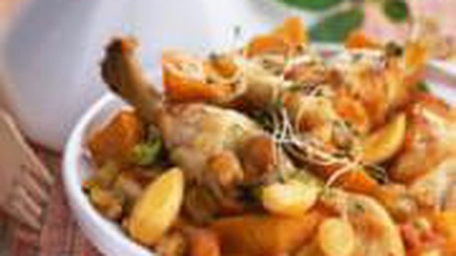 Tajine de poulet aux raisins et patates douces