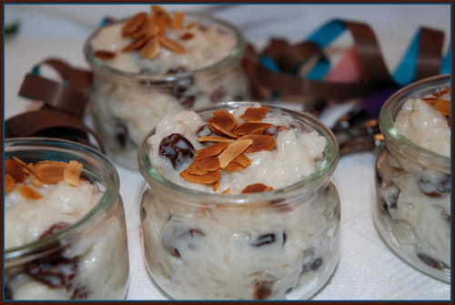 Riz au lait à l'amande et raisins secs