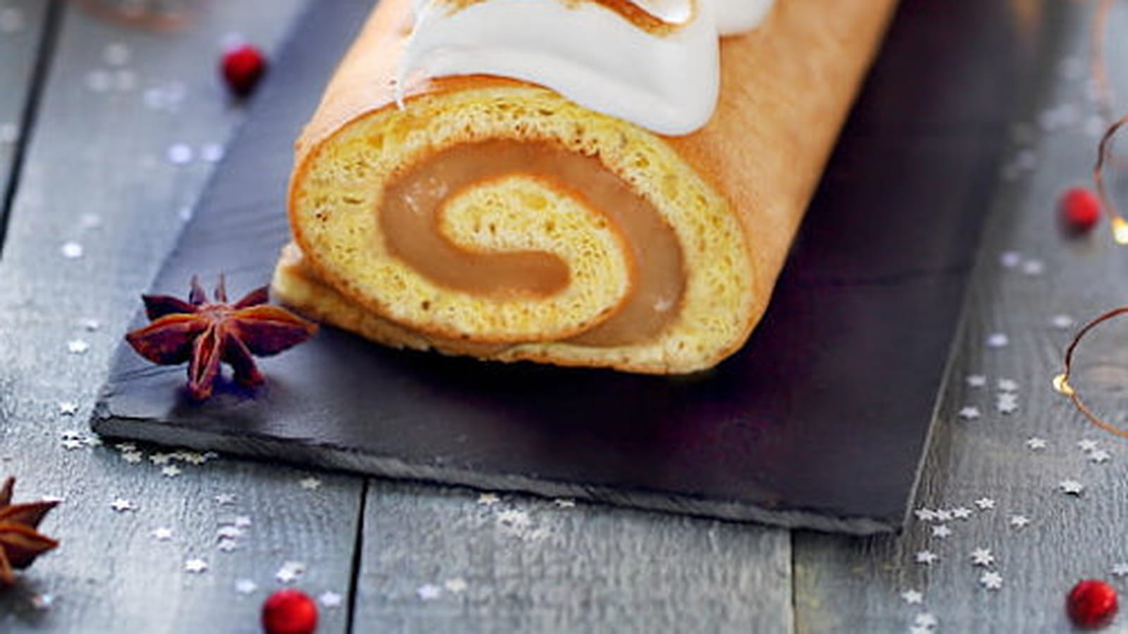 Bûche de Noël caramel et clémentine