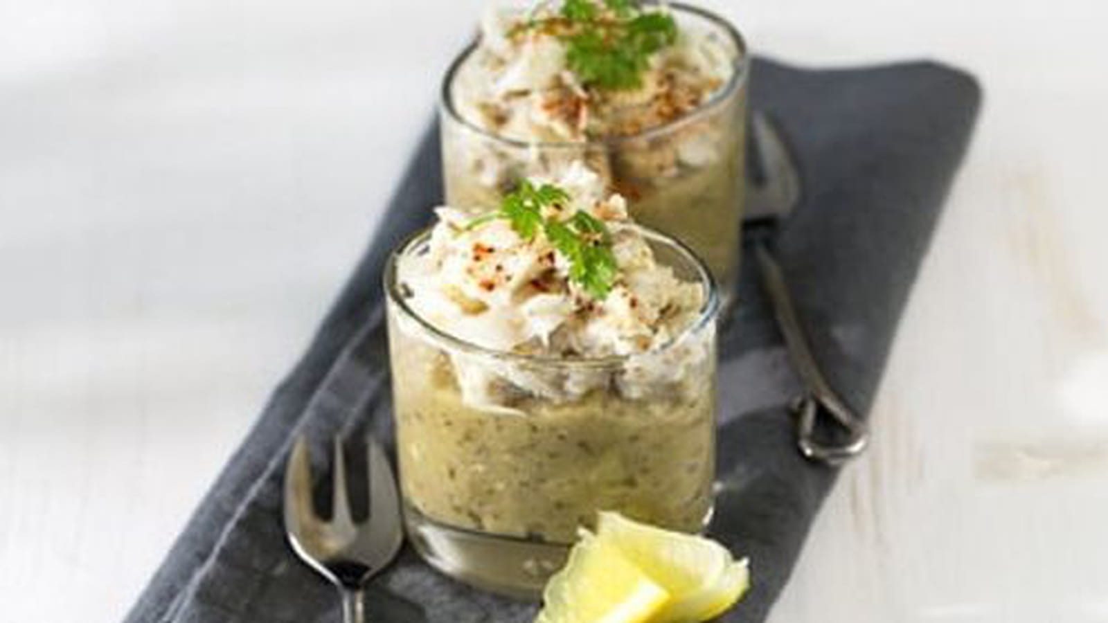 Verrines de bar, crème d’aubergines