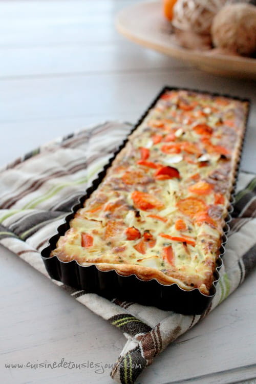 Tarte aux carottes, lait de coco et coriandre