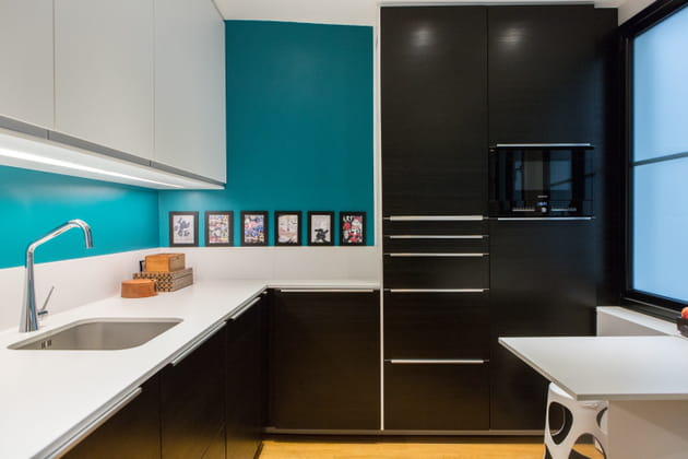 Cuisine moderne noir et turquoise Cuisine moderne noir et turquoise