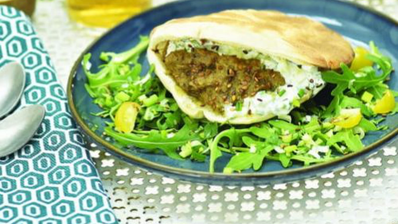 Pita gourmand au caviar d’aubergine