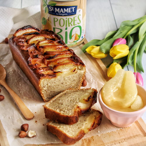 Cake vegan poire & noisette