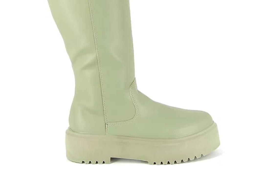 bottines vertes cuir