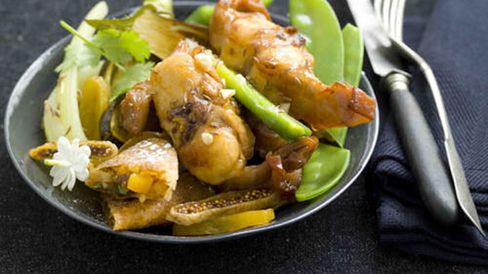Tranche de râble rôtie – brick en sucré salé, saveurs d’un tajine