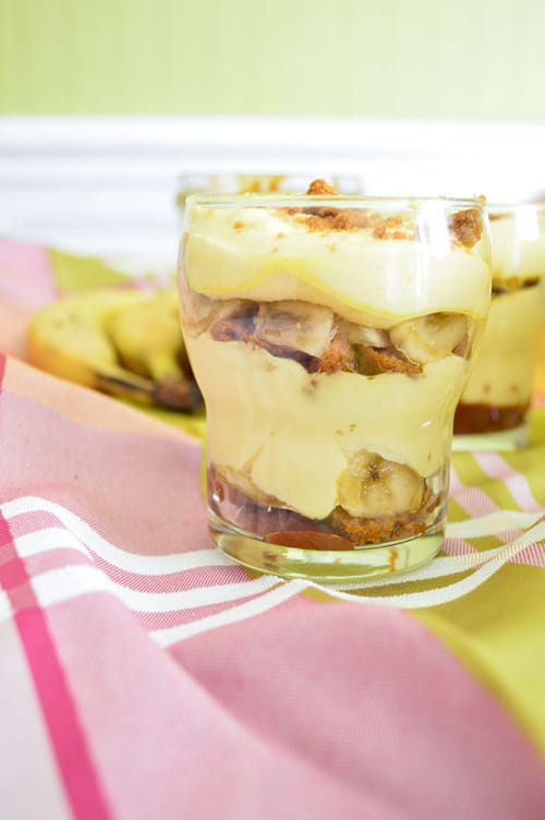 Tiramisu spéculoos, bananes et caramel au beurre salé