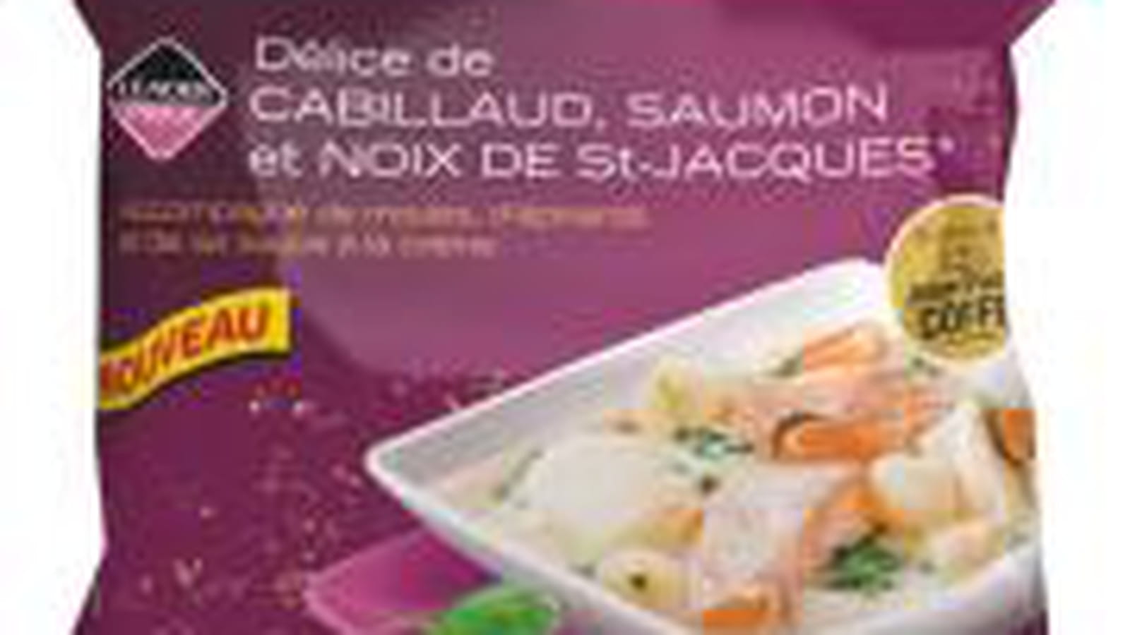 Délice de Cabillaud, Saumon et noix de Saint-Jacques Leader Price