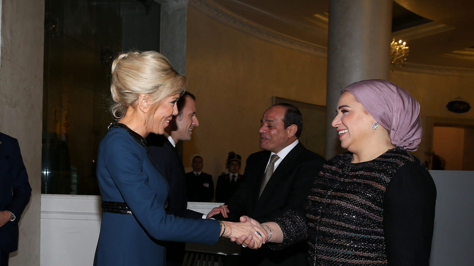 Emmanuel et Brigitte Macron, Abdelfattah Al Sissi et Entissar Amer