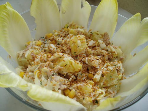 Salade endives-pommes de terre et thon