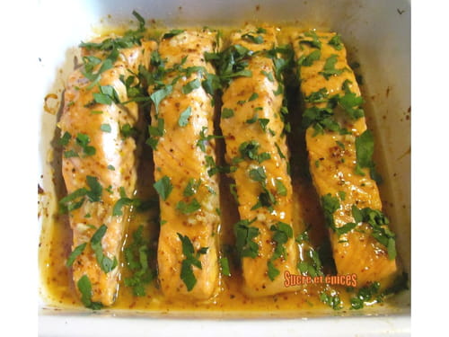 Saumon au four, au miel et à la moutarde - Recette facile