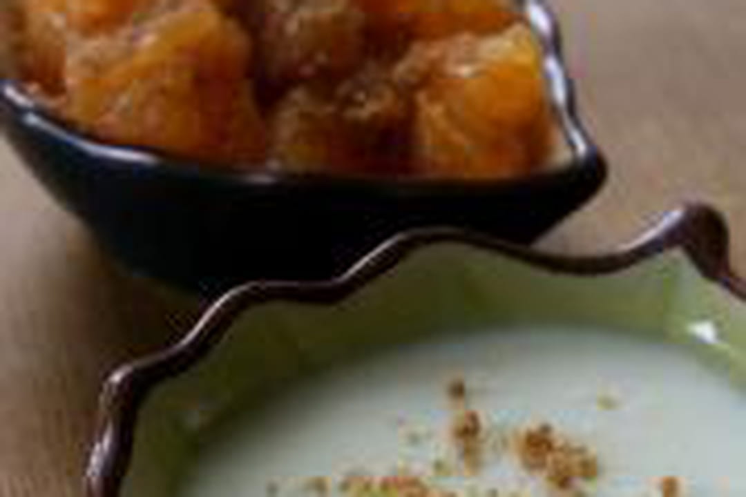 Panna cotta cannelle, mandarine, spéculoos