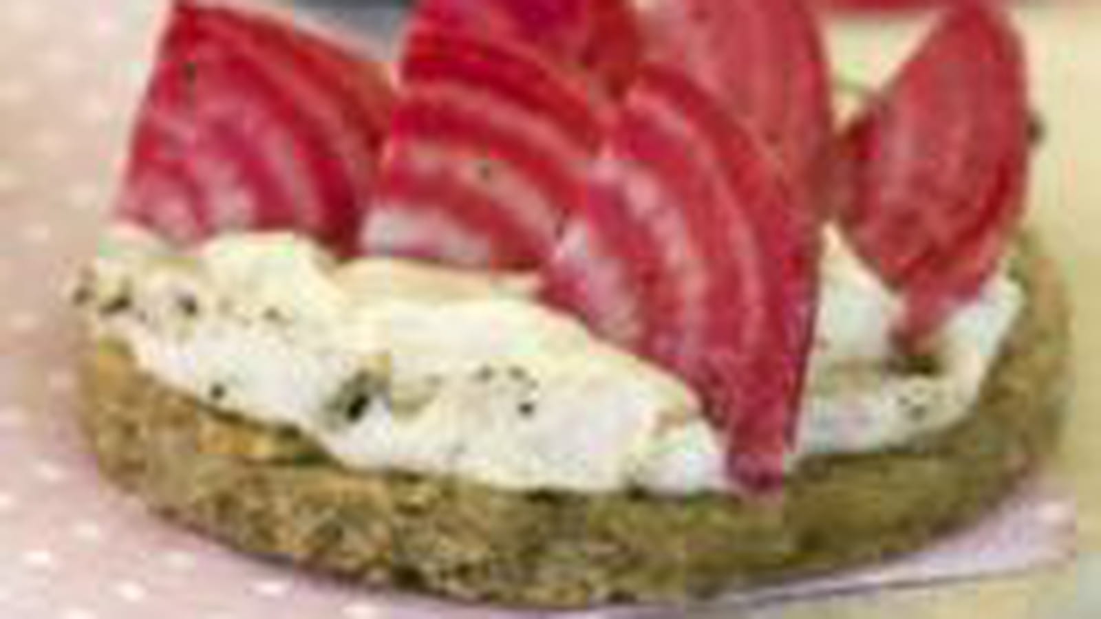 Tartines Saint-Jacques, betterave Chioggia