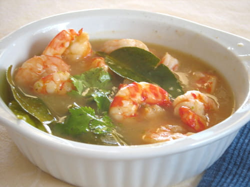 Crevettes sauce citron vert et citronnelle