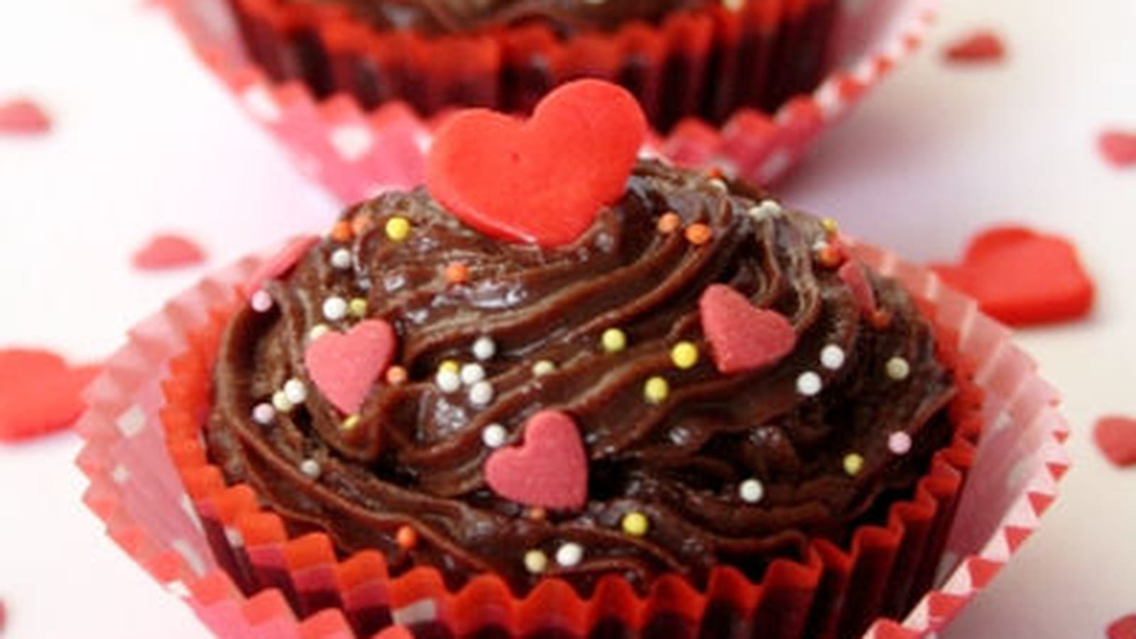 Valentine's cupcakes au chocolat