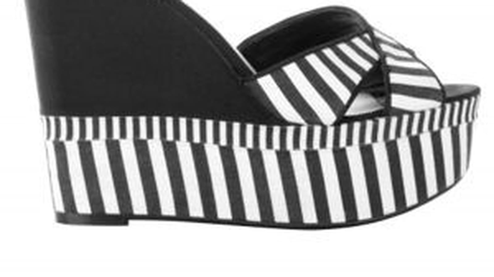 Sandales compensées noires et blanches de New Look