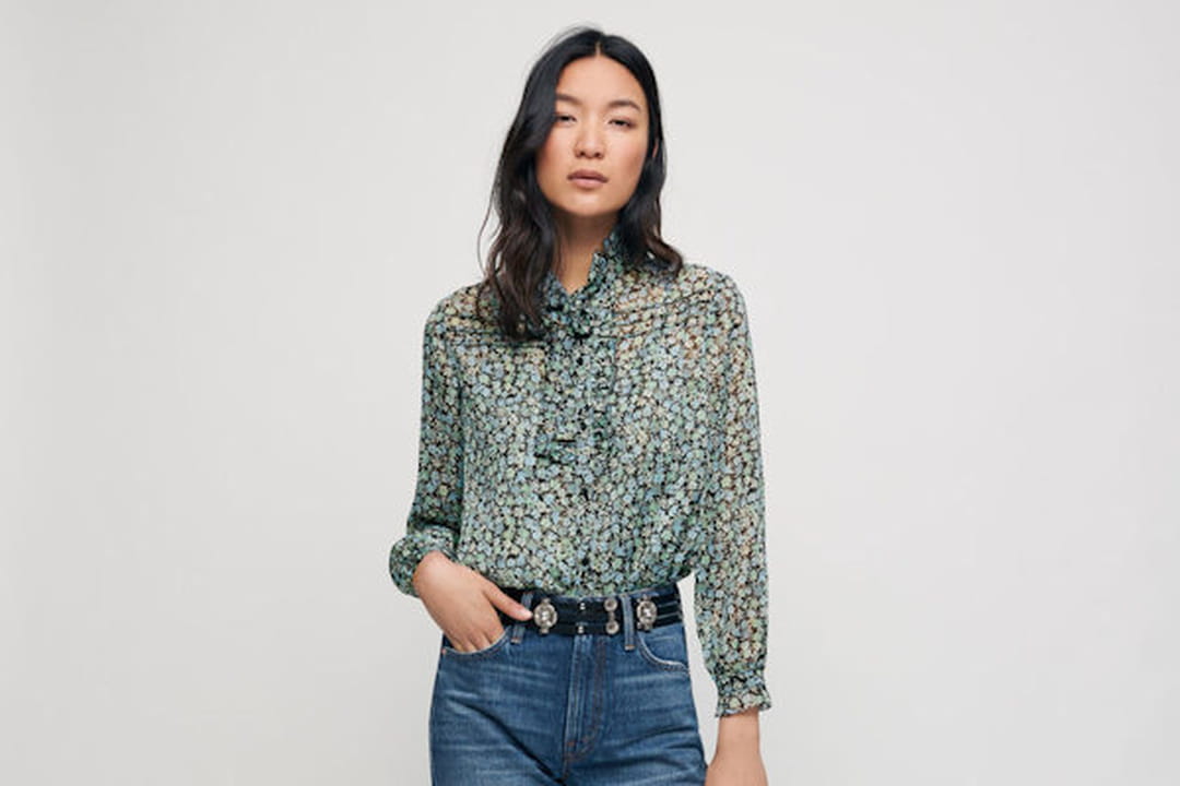 Jean Maje Taille 34 – Neuf Sans étiquette – Coupe Semi-haute Délavée Bleue – Vintage Tendance