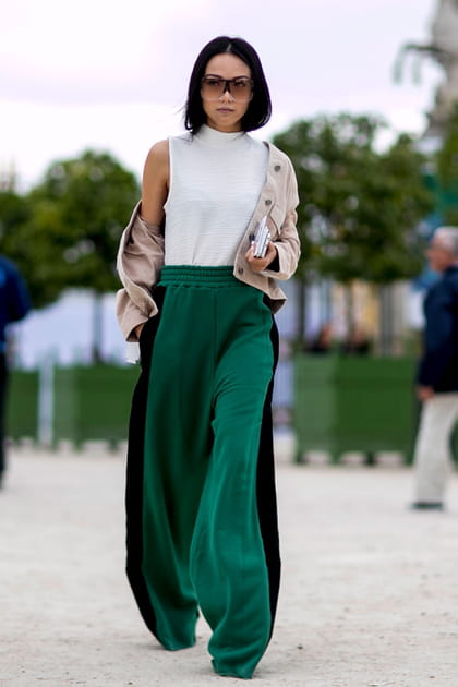 Le pantalon palazzo &agrave; bandes