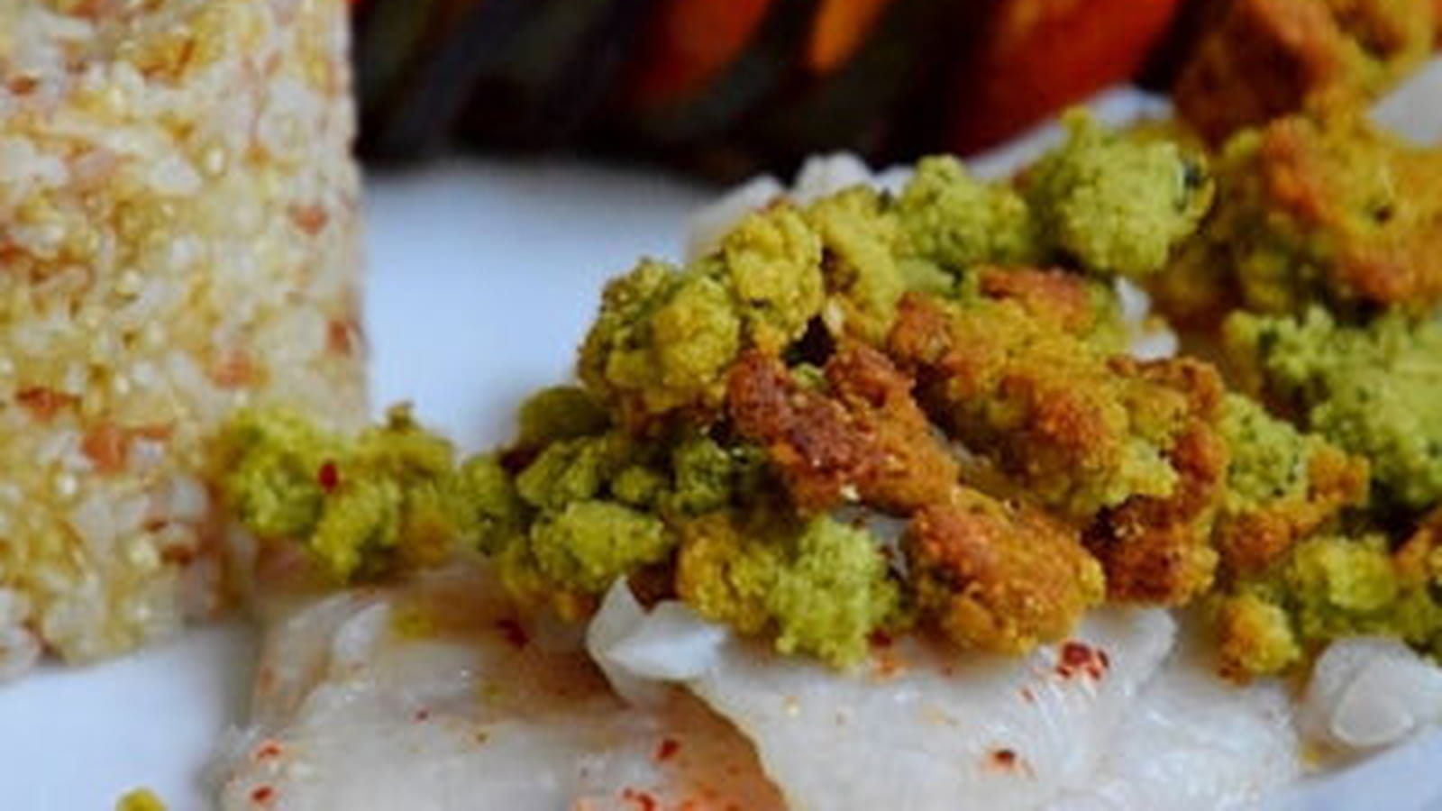 Cabillaud basse température crumble à la coriandre