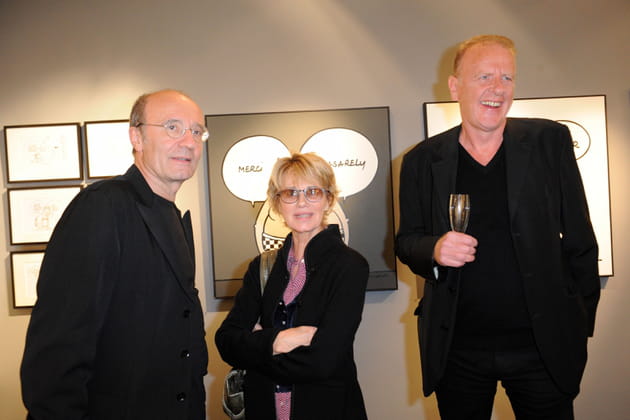 Avec Philippe Geluck et son compagnon Jean Teulé, en 2014