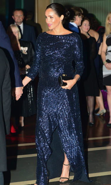 La robe longue brillante de Meghan Markle