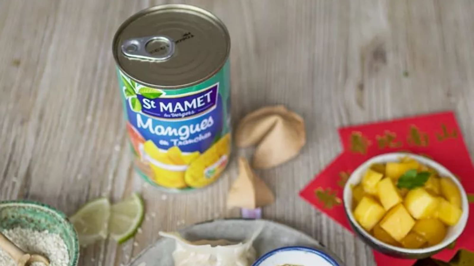 Raviolis aux crevettes et à la mangue