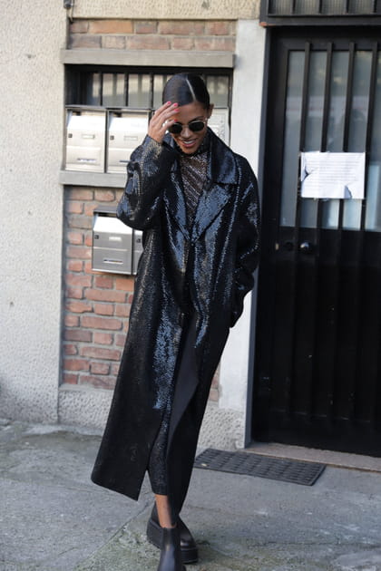 Tina Kunakey au d&eacute;fil&eacute; Valentino