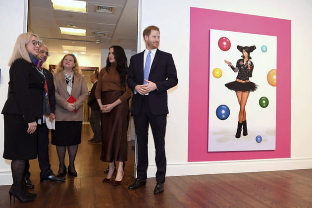 Meghan Markle et le prince Harry lors d'une exposition au Canada, 7&nbsp;janvier 2020.