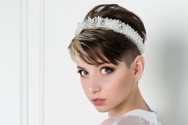 La coupe garçonne façon coiffure de mariage