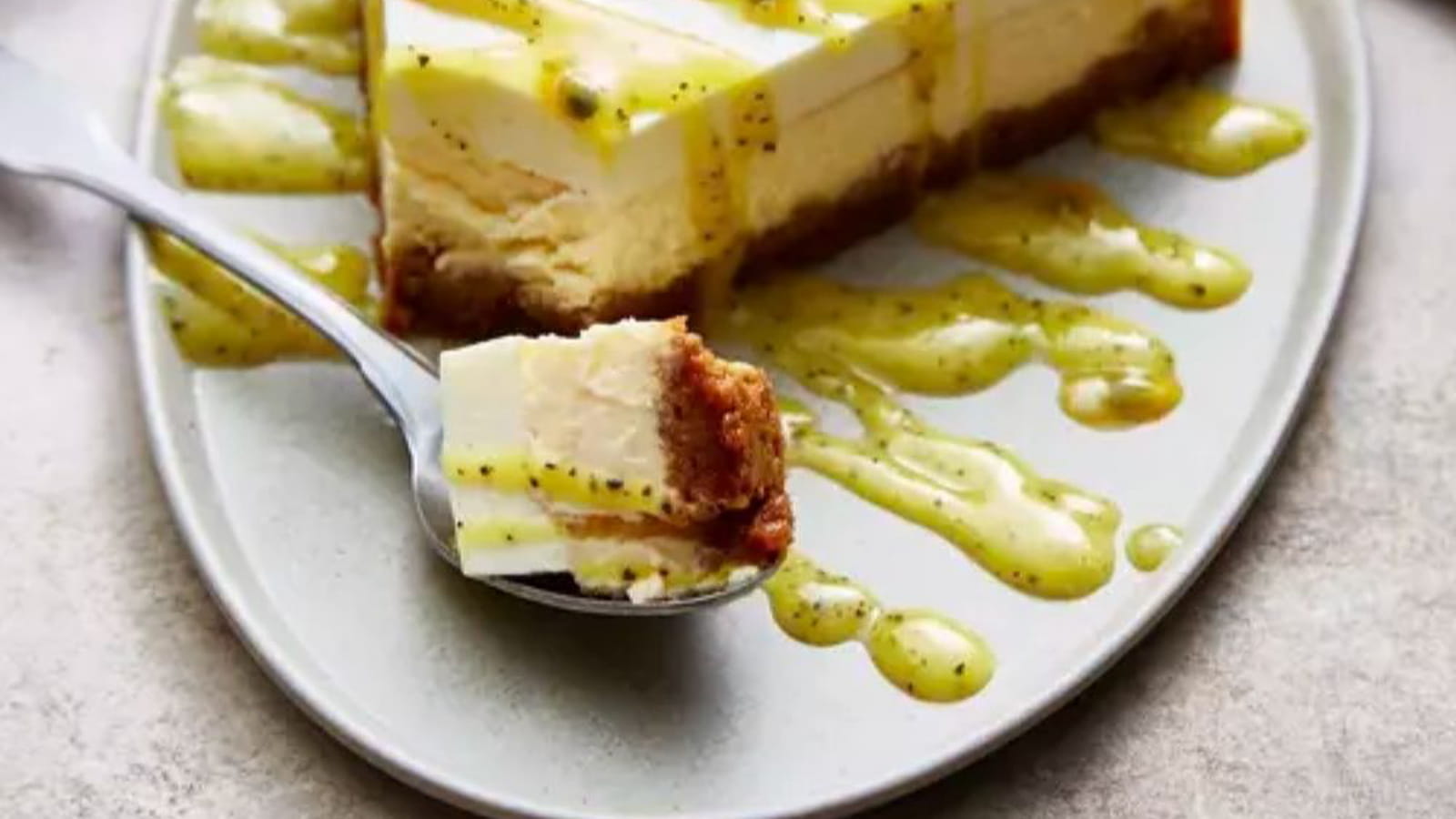 Cheesecake en deux cuissons et coulis de fruits exotiques au Thermomix